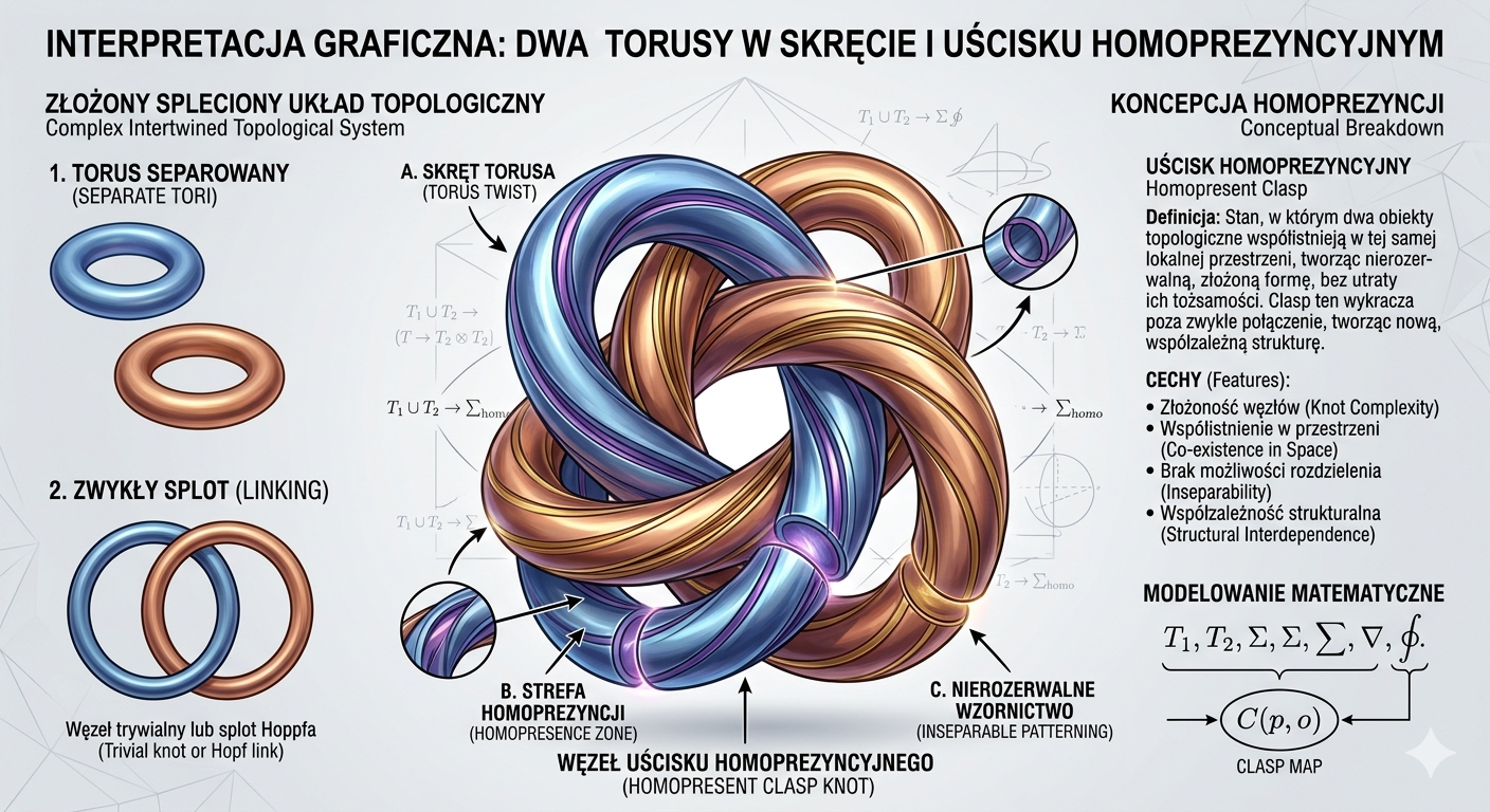Ilustracja Uścisku Dwóch Torusów - Model Jedności Ruchu